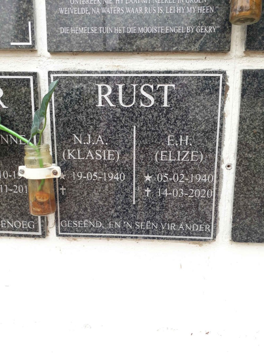 RUST N.J.A. 1940-  &amp; E.H. 1940-2020