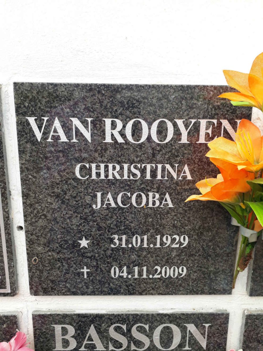 ROOYEN Christina Jacoba, van 1929-2009