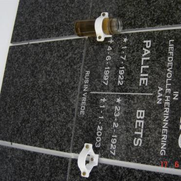 MARAIS Pallie 1922-1997 &amp; Bets 1927-2003