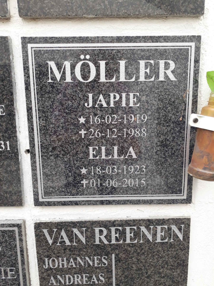 MOLLER Japie 1919-1988 &amp; Ella 1923-2015