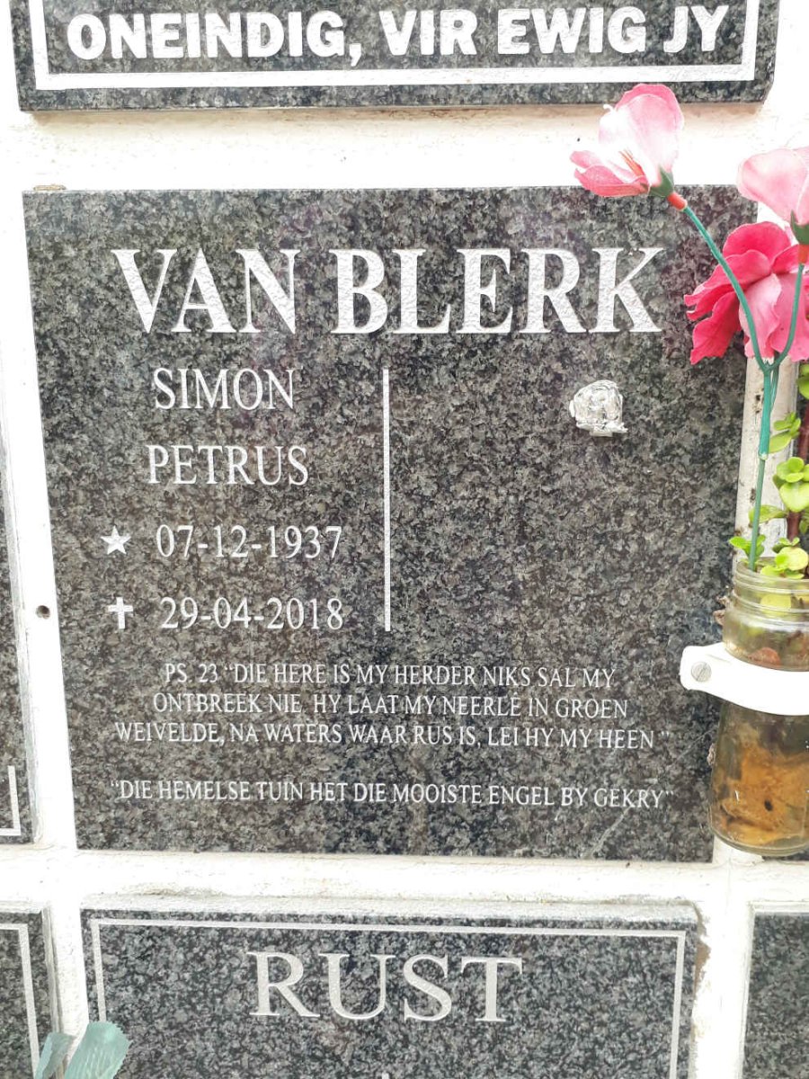BLERK Simon Petrus, van 1937-2018