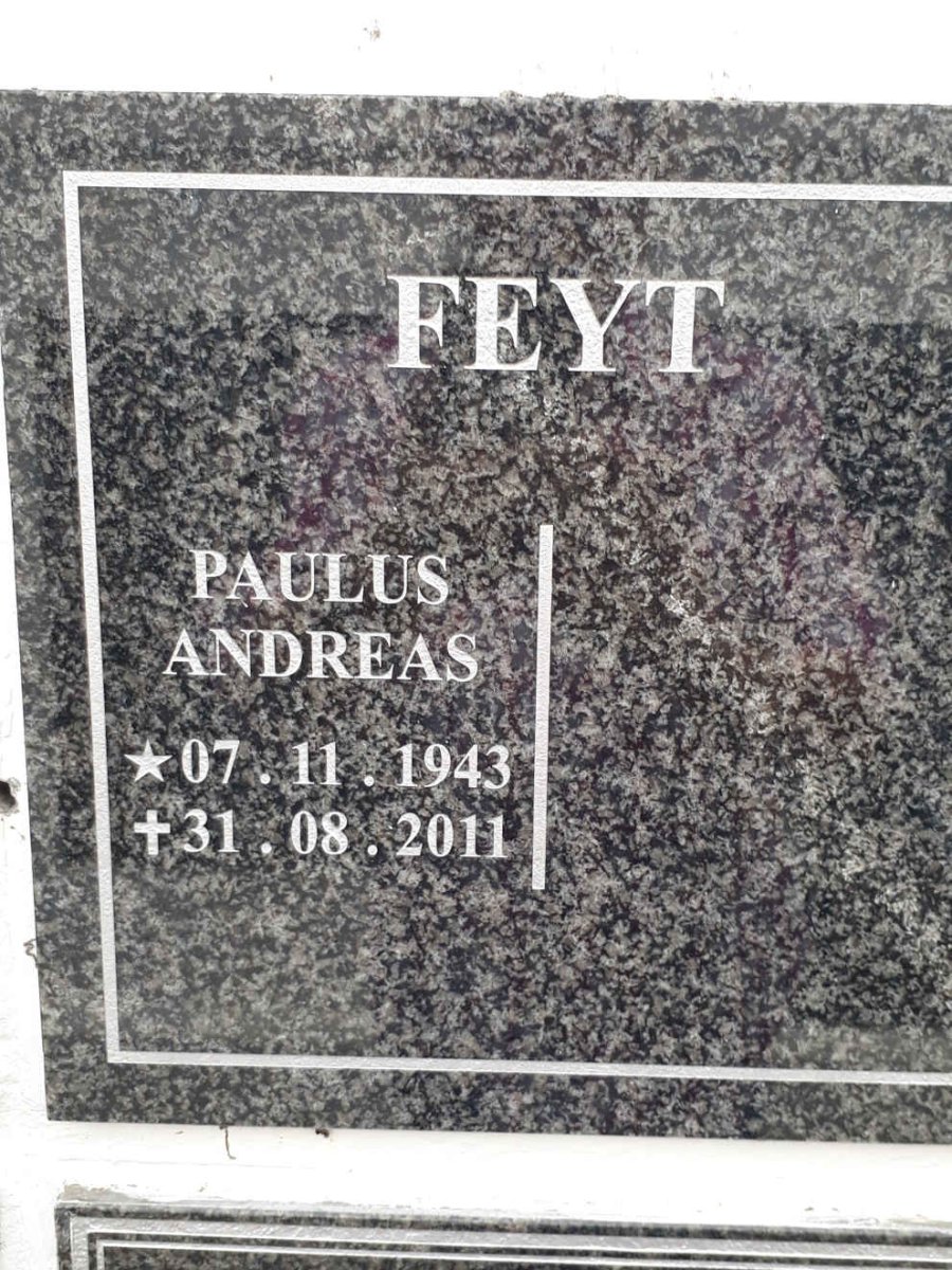 FEYT Paulus Andreas 1943-2011