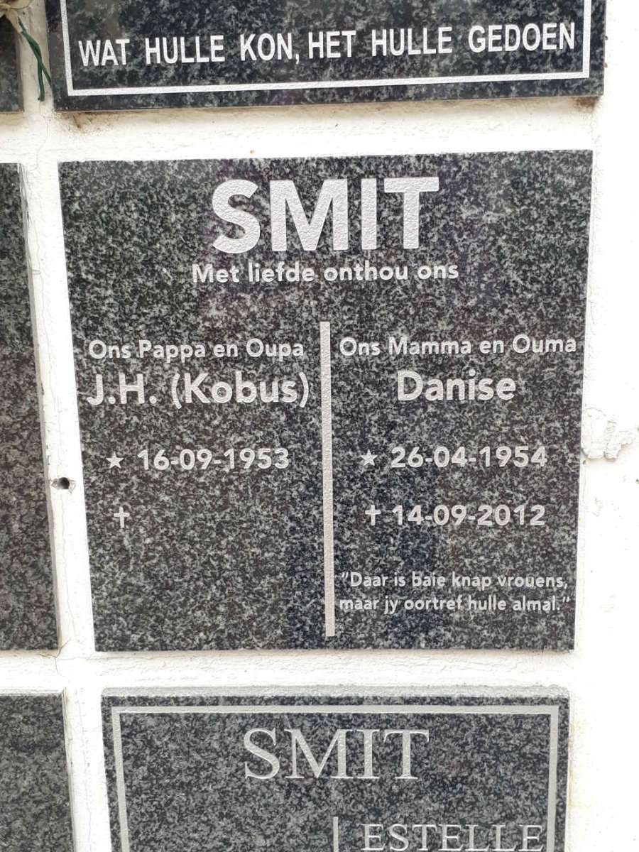 SMIT J.H. 1953- &amp; Danise 1954-2012