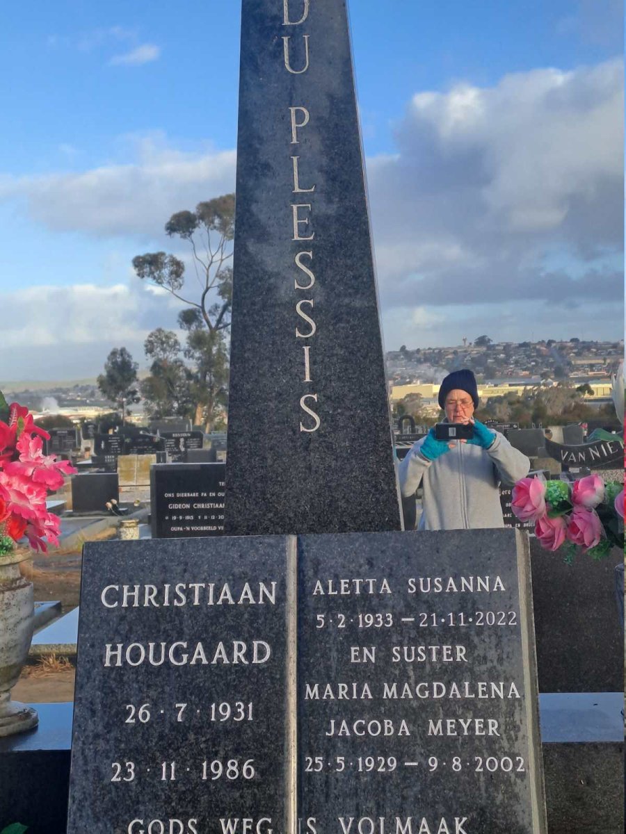 PLESSIS Christiaan Hougaard, du 1931-1986 &amp; Aletta Susanna 1933-2022
