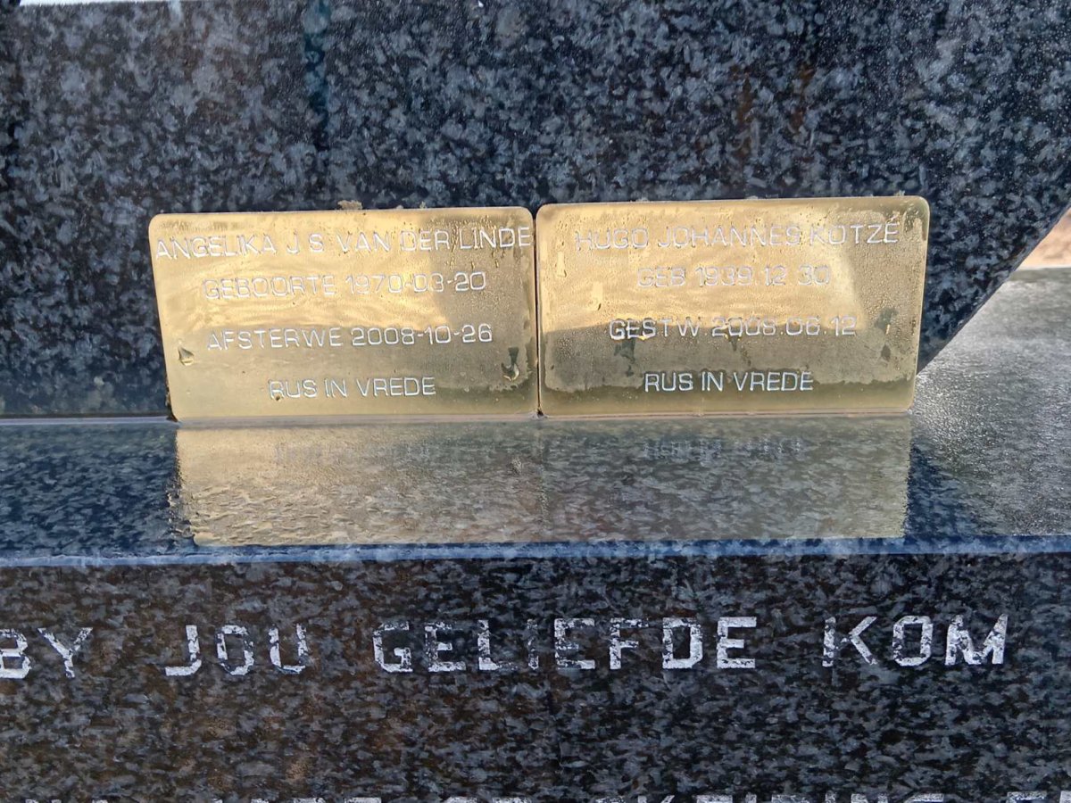 KOTZE Hugo Johannes 1939-2008 LINDE Angelika J.S., van der 1970-2008