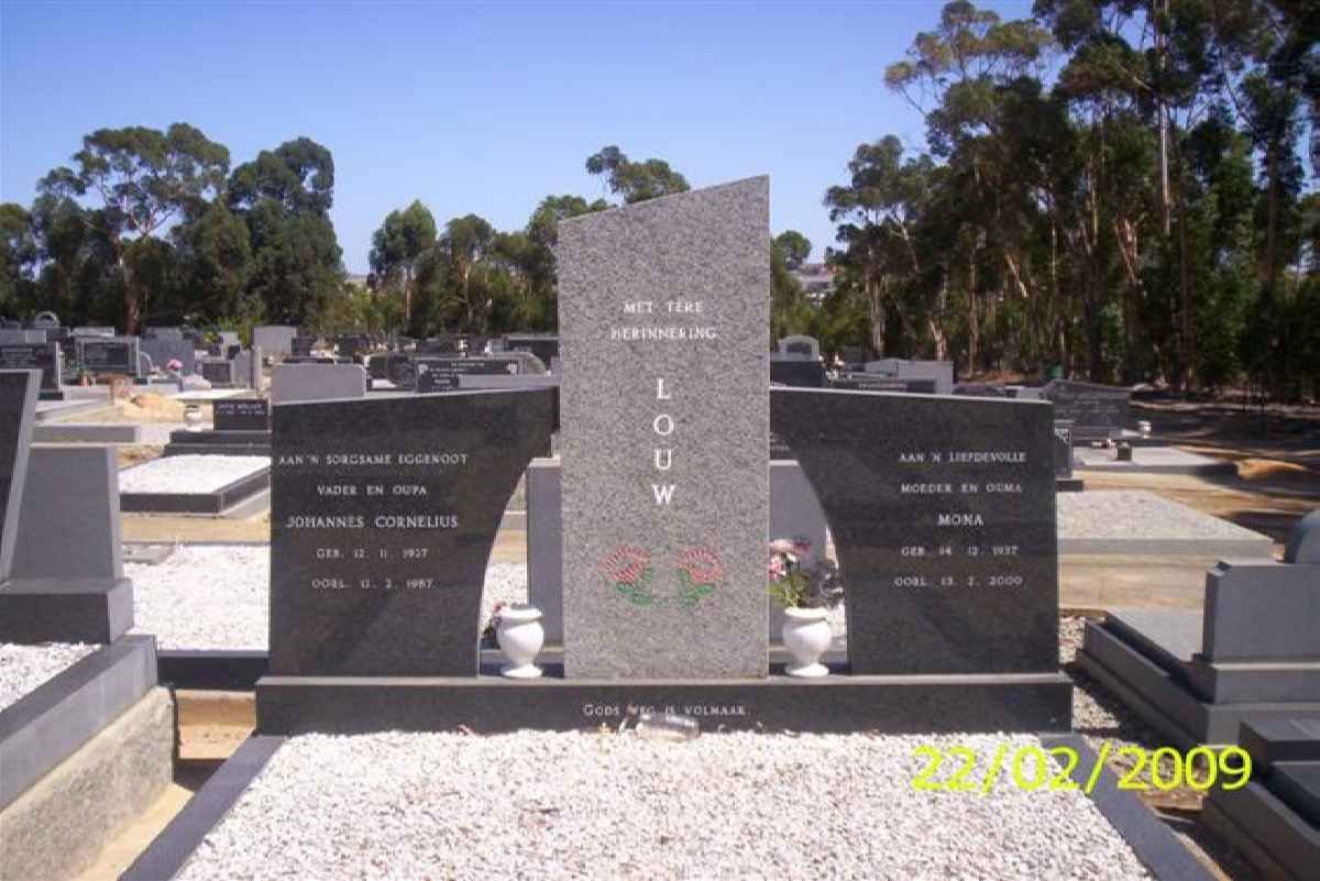 LOUW Johannes Cornelius 1927-1987 &amp; Mona 1937-2000