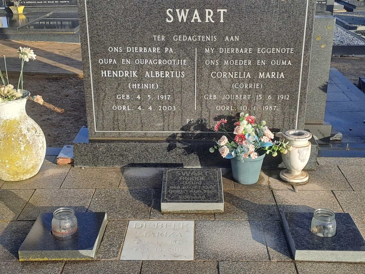 SWART Hendrik Albertus 1917-2003 &amp; Cornelia Maria JOUBERT 1912-1987