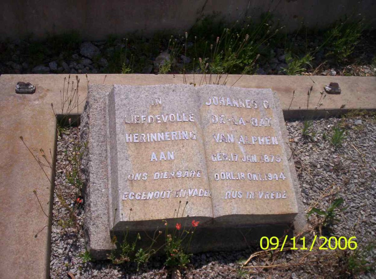 ALPHEN Johannes G. De-La-Bat, van 1875-1944