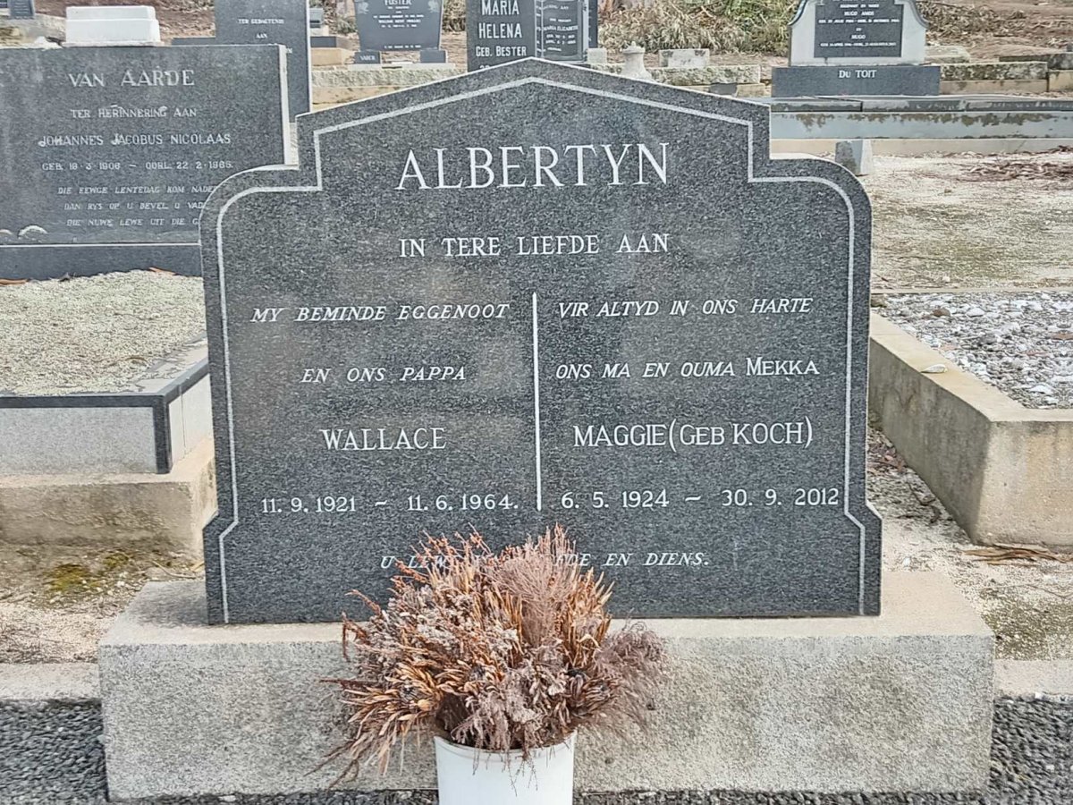 ALBERTYN Wallace 1921-1962 &amp; Maggie KOCH 1924-2012