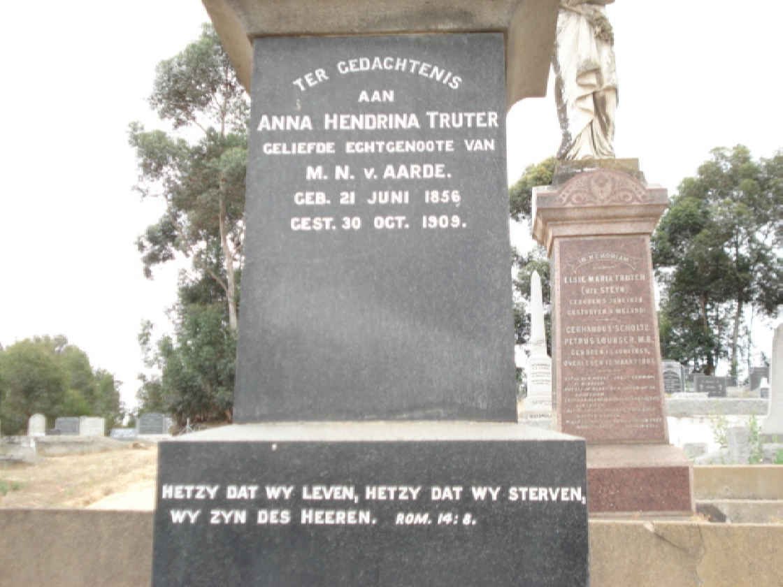 AARDE Anna Hendrina, van nee TRUTER 1856-1909