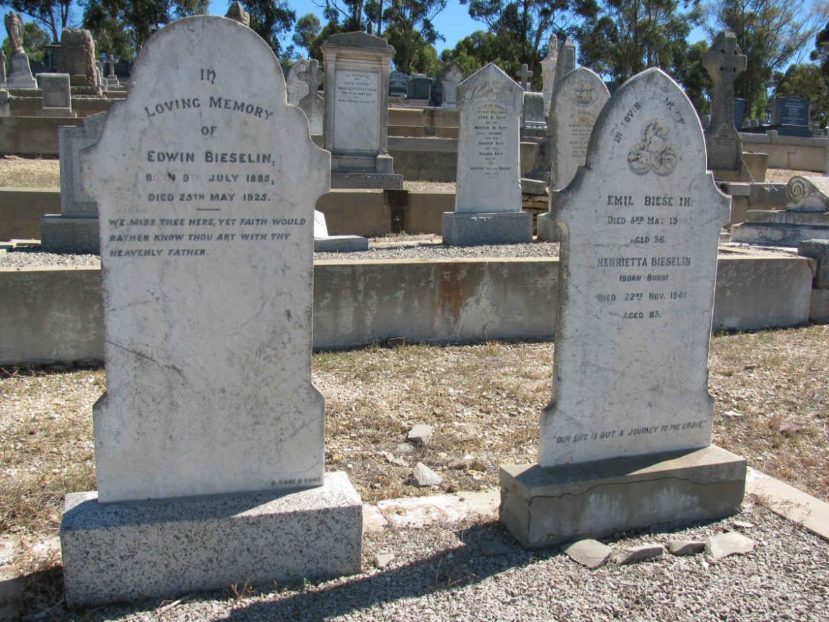 BIESELIN Edwin 1885-1925 :: BIESELIN Emil -1906 &amp; Henrietta BURN -1941