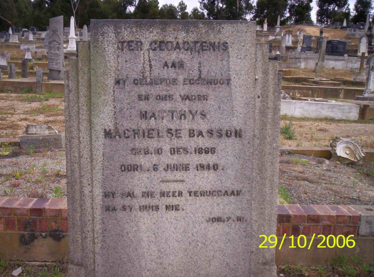 BASSON Matthys Machielse 1866-1940