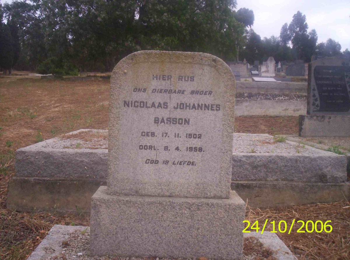 BASSON Nicholaas Johannes 1902-1958