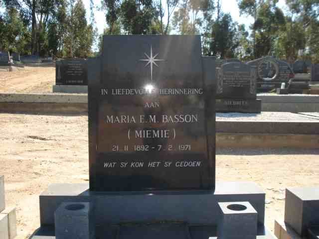 BASSON Maria E.M 1892-1971