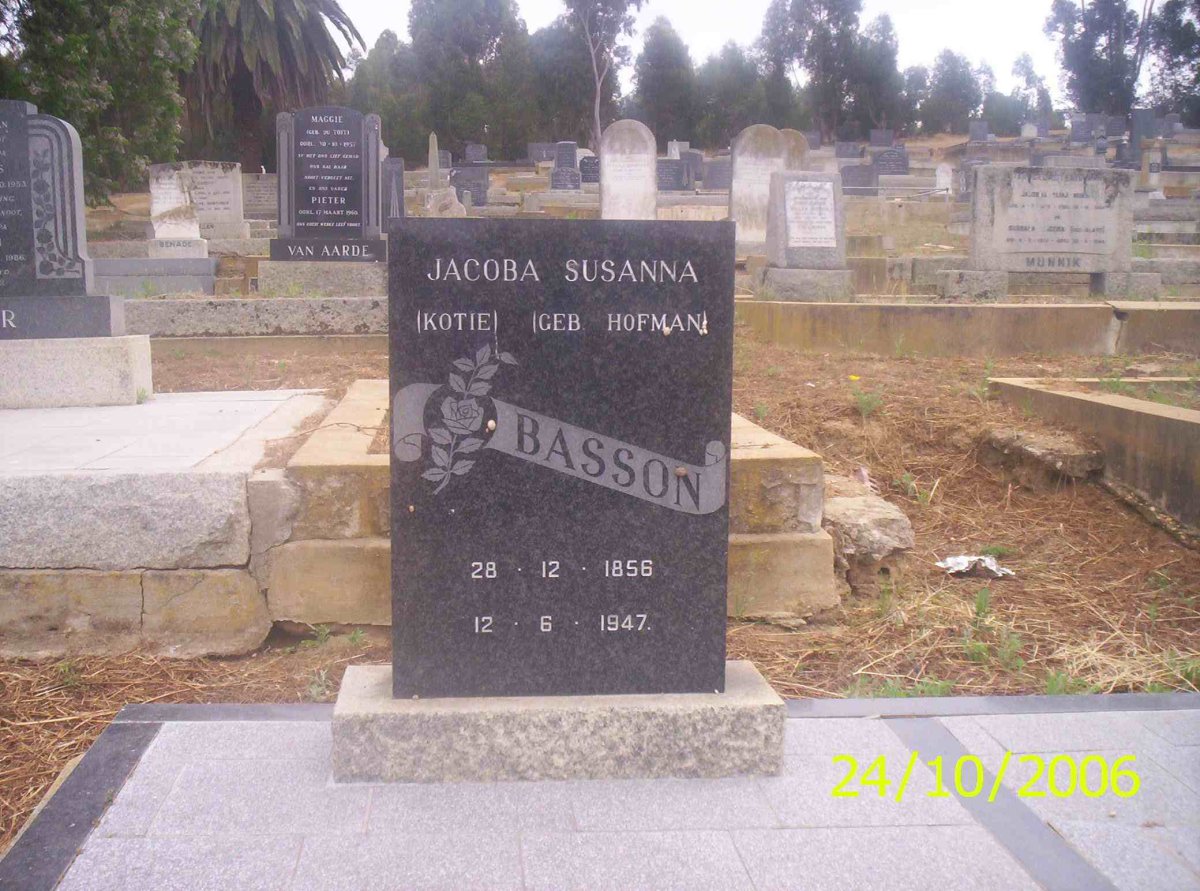 BASSON Jacoba Susanna neé HOFMAN 1856-1947