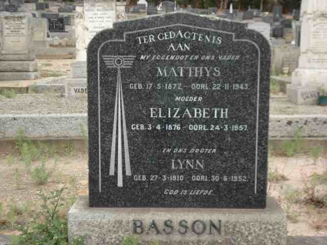 BASSON Matthys 1872-1943 &amp; Elizabeth 1876-1957 :: BASSON Lynn 1910-1952