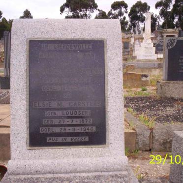 CARSTENS ? 1864- 1935 &amp; Elsie M. LOUBSER 1872-1946