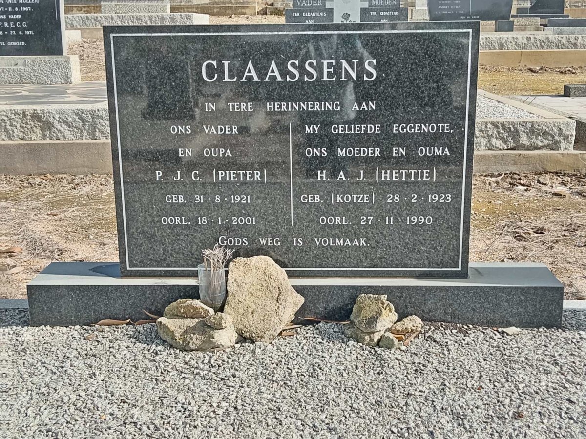 CLAASSENS P.J.C. 1921-2001 &amp; KOTZE H.A.J. 1923-1990