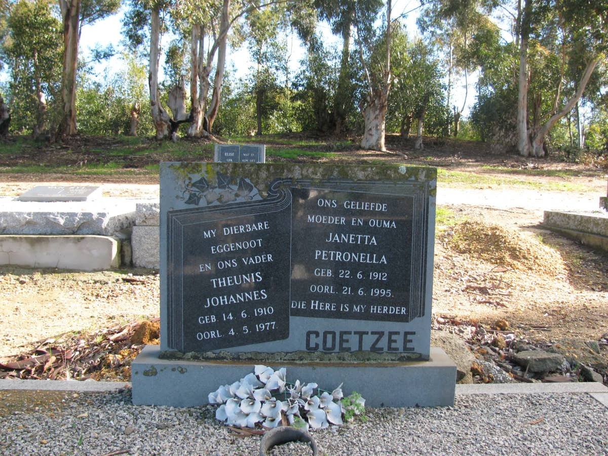COETZEE Theunis Johannes 1910-1977 &amp; Janetta Petronella 1912-1995