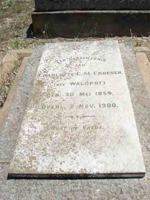CROESER Charlotte E.M. nee WALDPOT 1854-1900