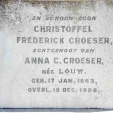 CROESER Christoffel Frederick 1863-1902