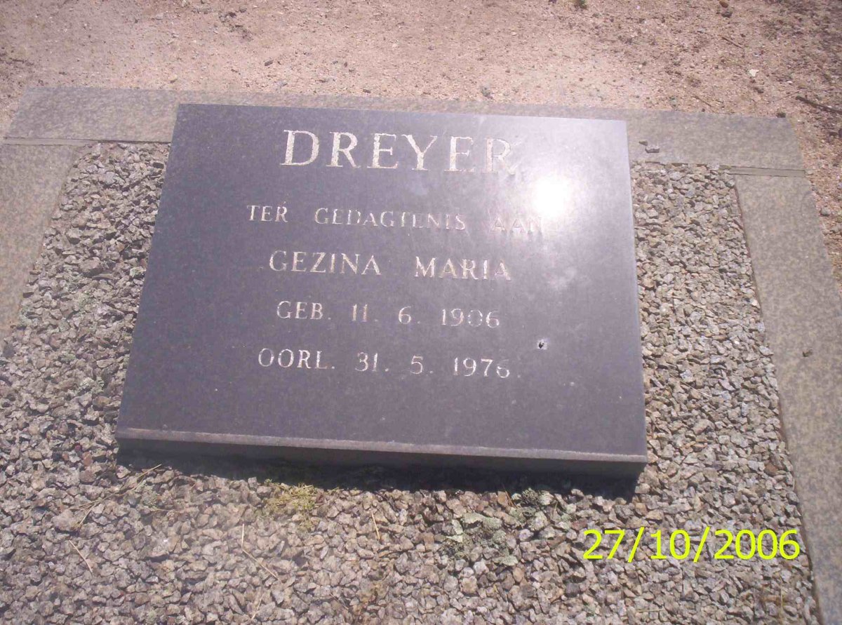 DREYER Gezina Maria 1906-1976