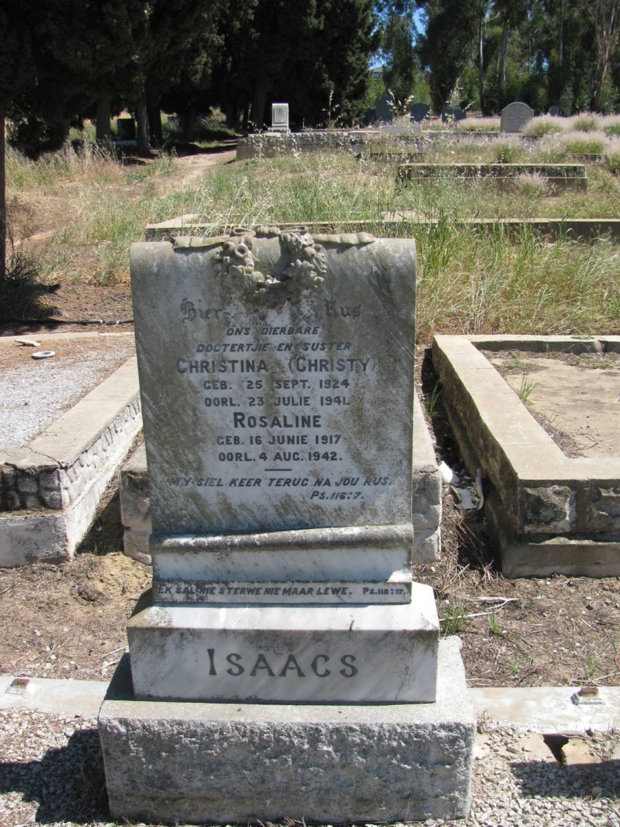 ISAACS Christina 1924-1941 &amp; Rosaline 1917-1942