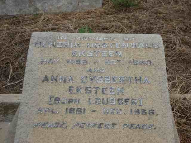 EKSTEEN Hendrik Oostenwald 185?-1930 &amp; Anna Gysberta LOUBSER 1881-1956
