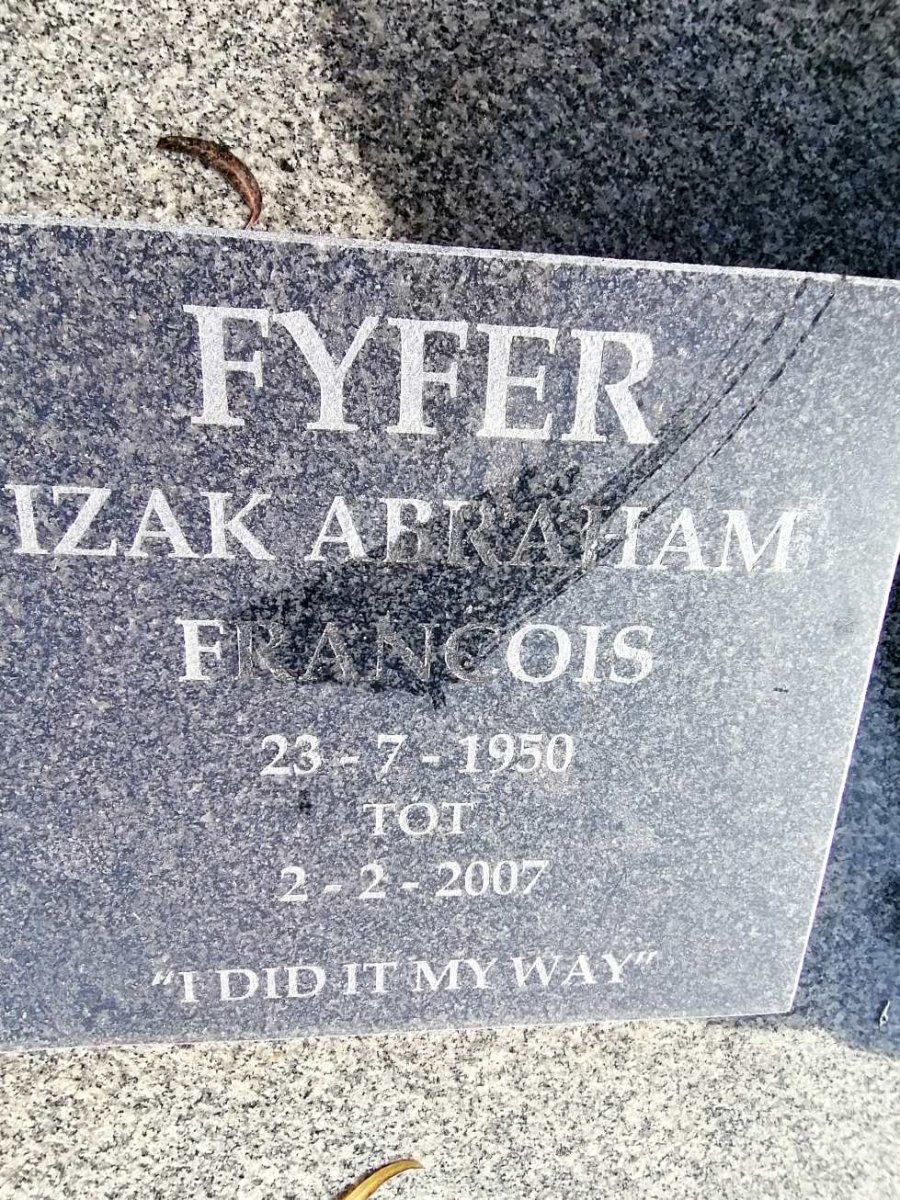 FYFER Izak Abraham Francois 1950-2007