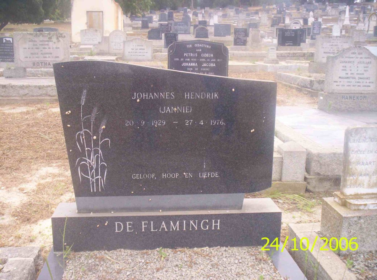 FLAMINGH Johannes Hendrik, de 1929-1976