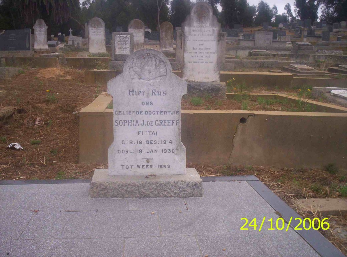 GREEFF Sophia J., de 1914-1930