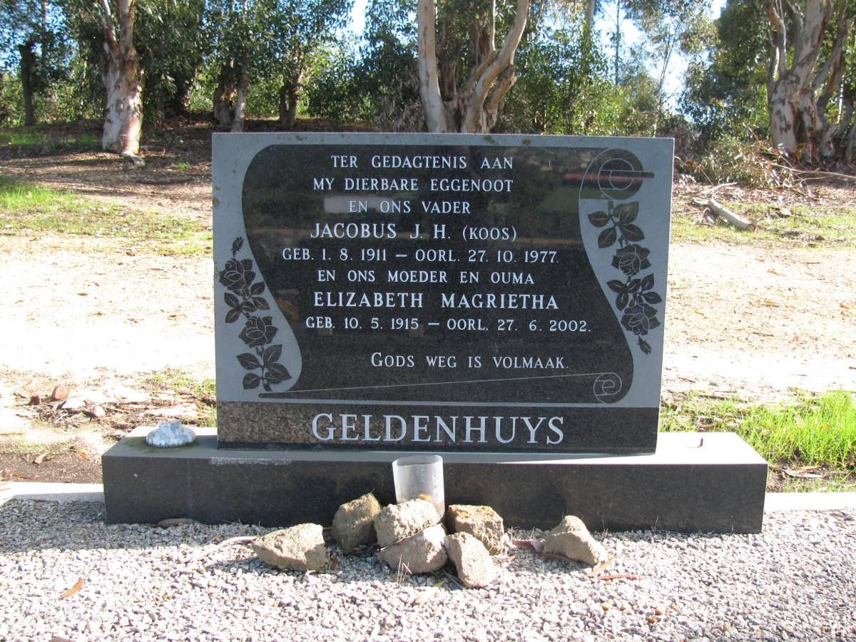 GELDENHUYS Jacobus J.H. 1911-1977 Elizabeth Magrietha 1915-2002