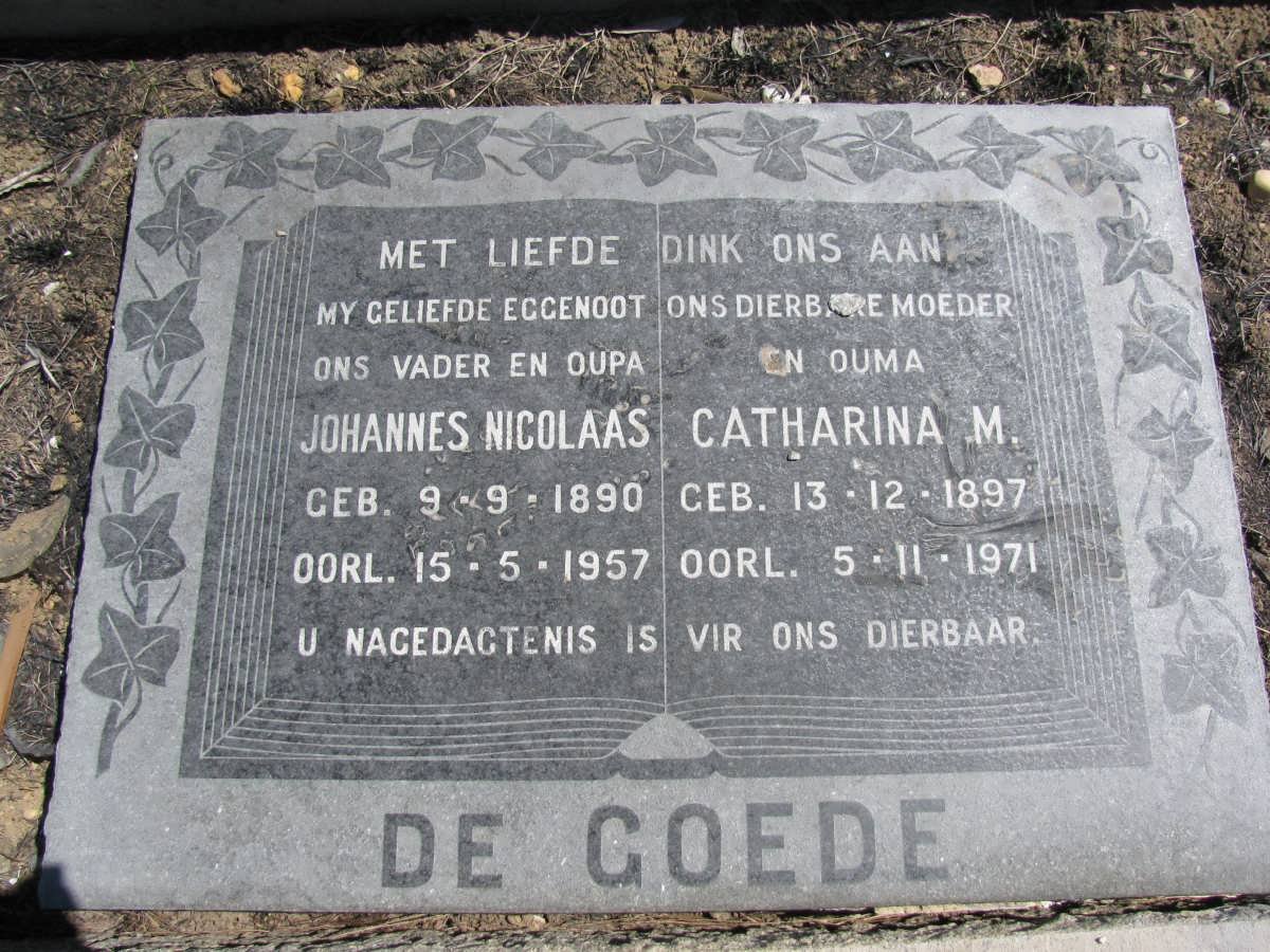 GOEDE Johannes Nicolaas, de 1890-1957 &amp; Catharina M. 1897-1971