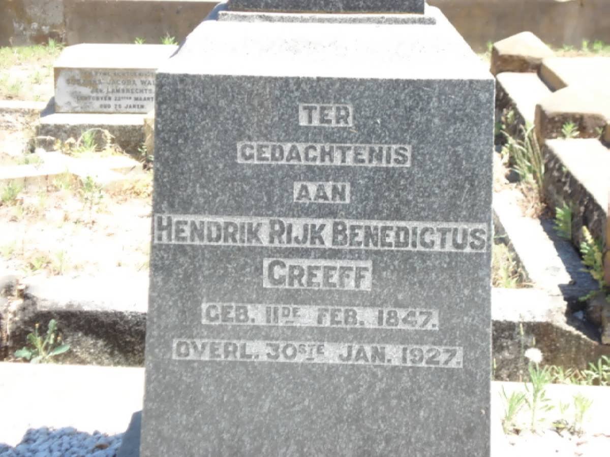 GREEFF Hendrik Rijk Benedictus 1847-1927