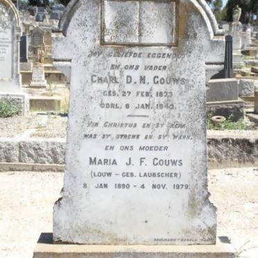 GOUWS Charl D.N. 1873-1943 &amp;  Maria J.F. formerly LOUW nee LAUBSCHER 1890-1979