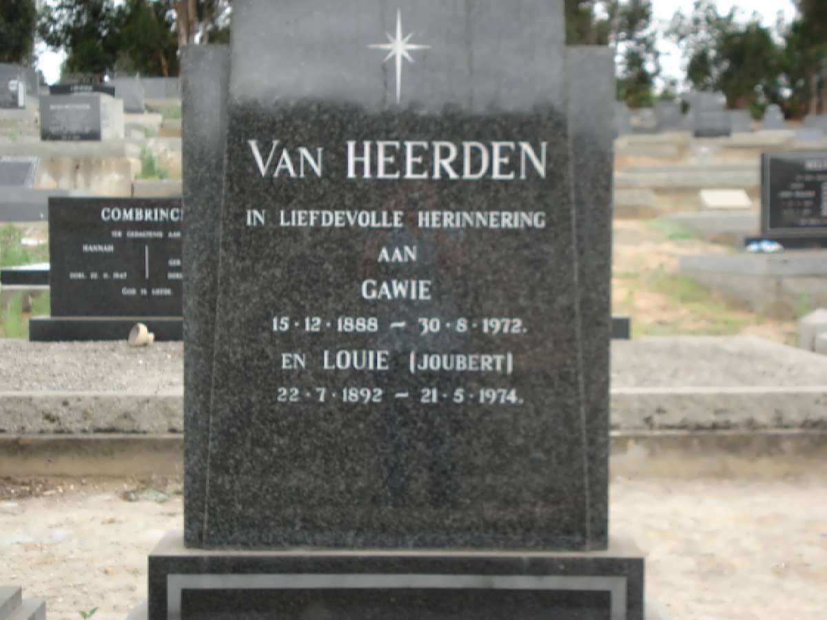 HEERDEN Gawie, van 1888-1972 &amp; Louie JOUBERT 1892-1974