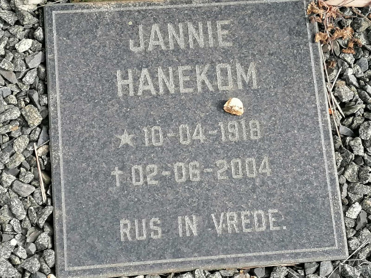 HANEKOM Jannie 1918-2004