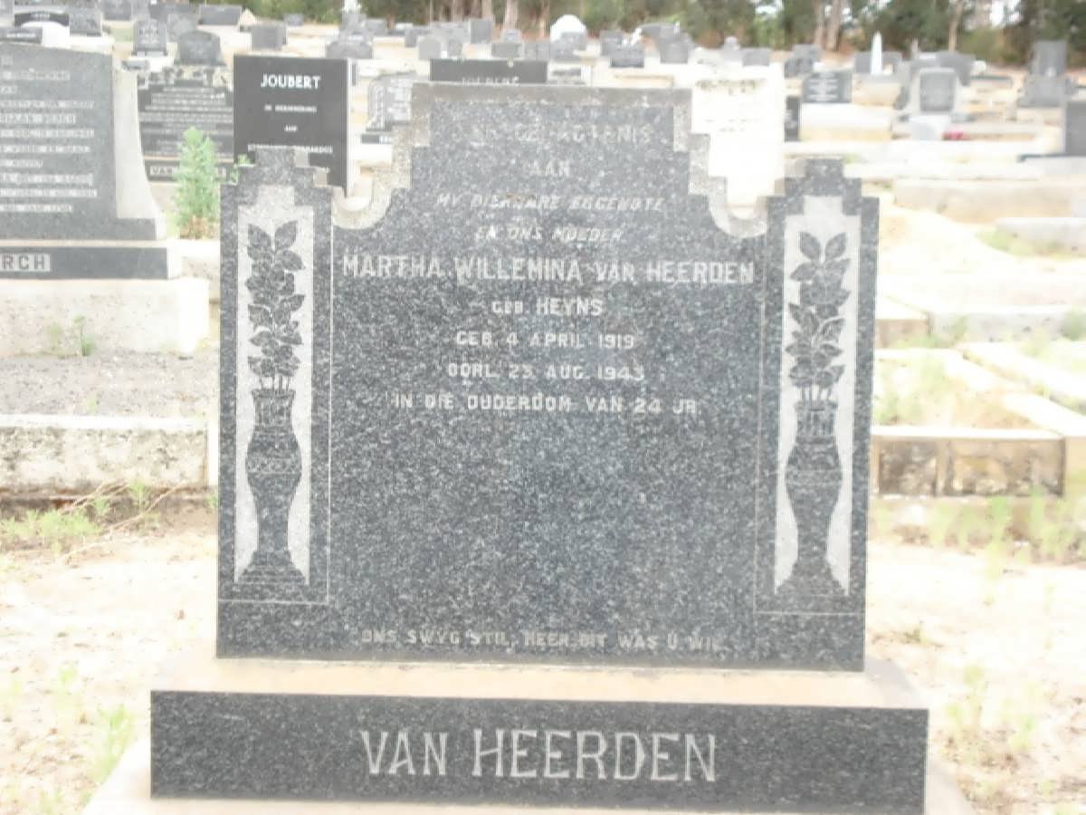 HEERDEN Martha Wilhelmina, van nee HEYNS 1919-1943
