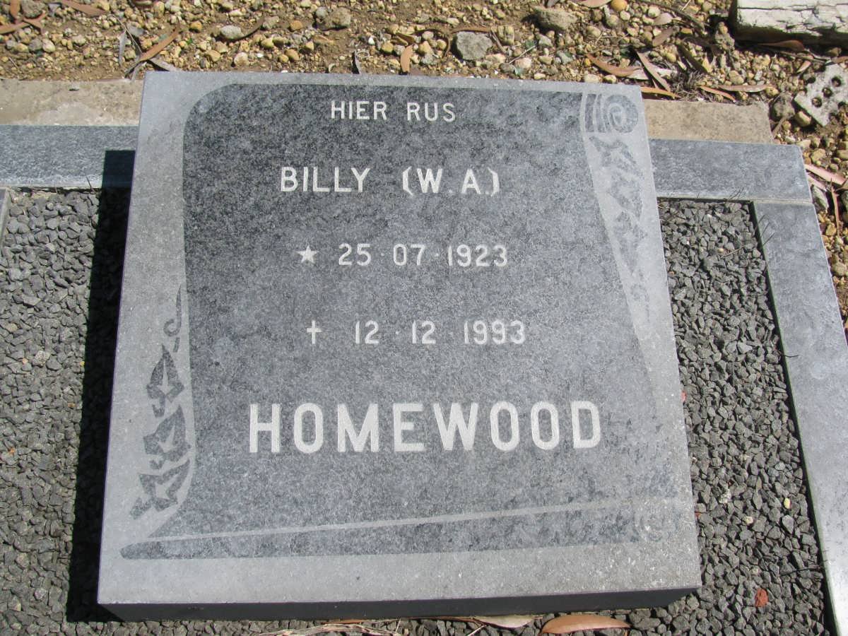 HOMEWOOD W.A. 1923-1993