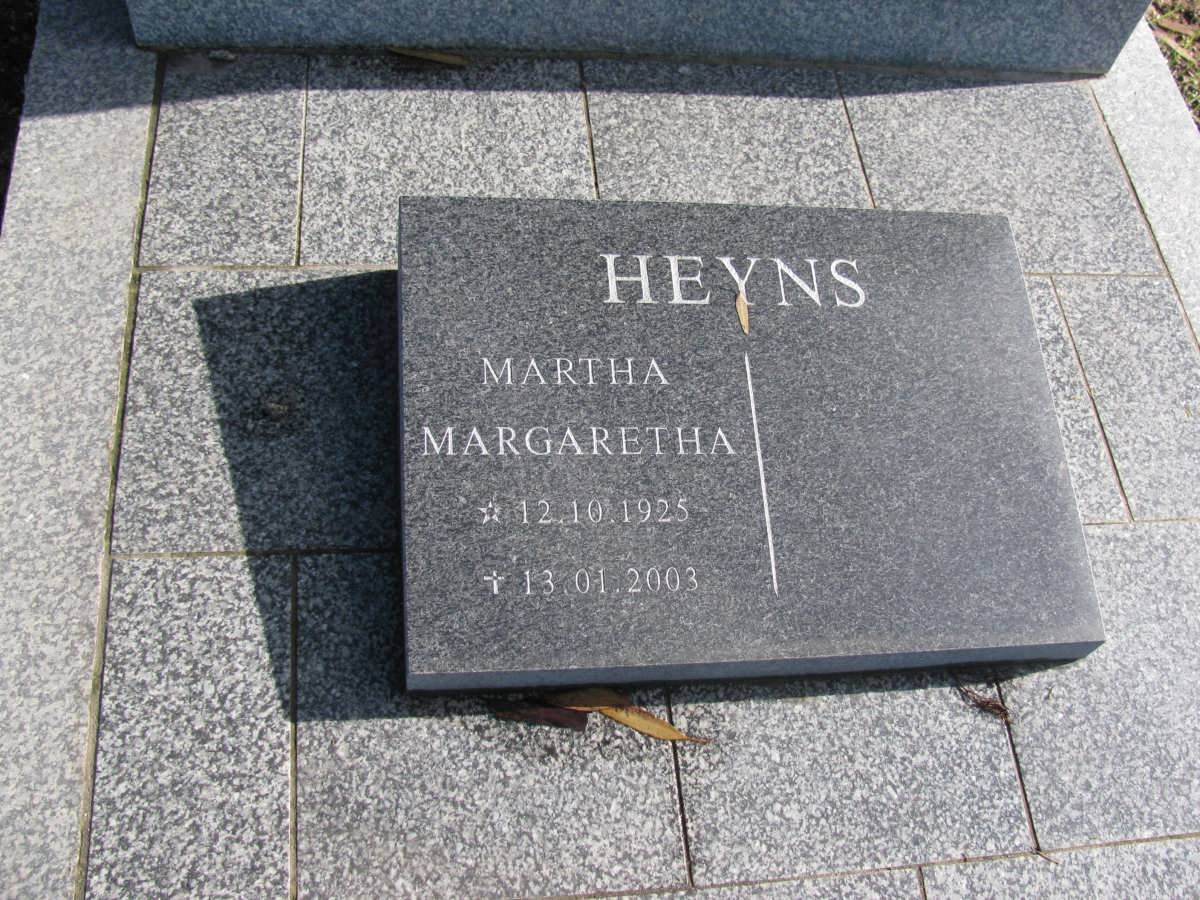 HEYNS Martha Margaretha 1925-2003