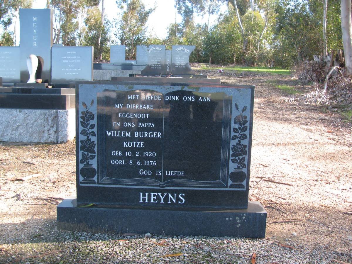 HEYNS Willem Burger Kotze 1920-1976