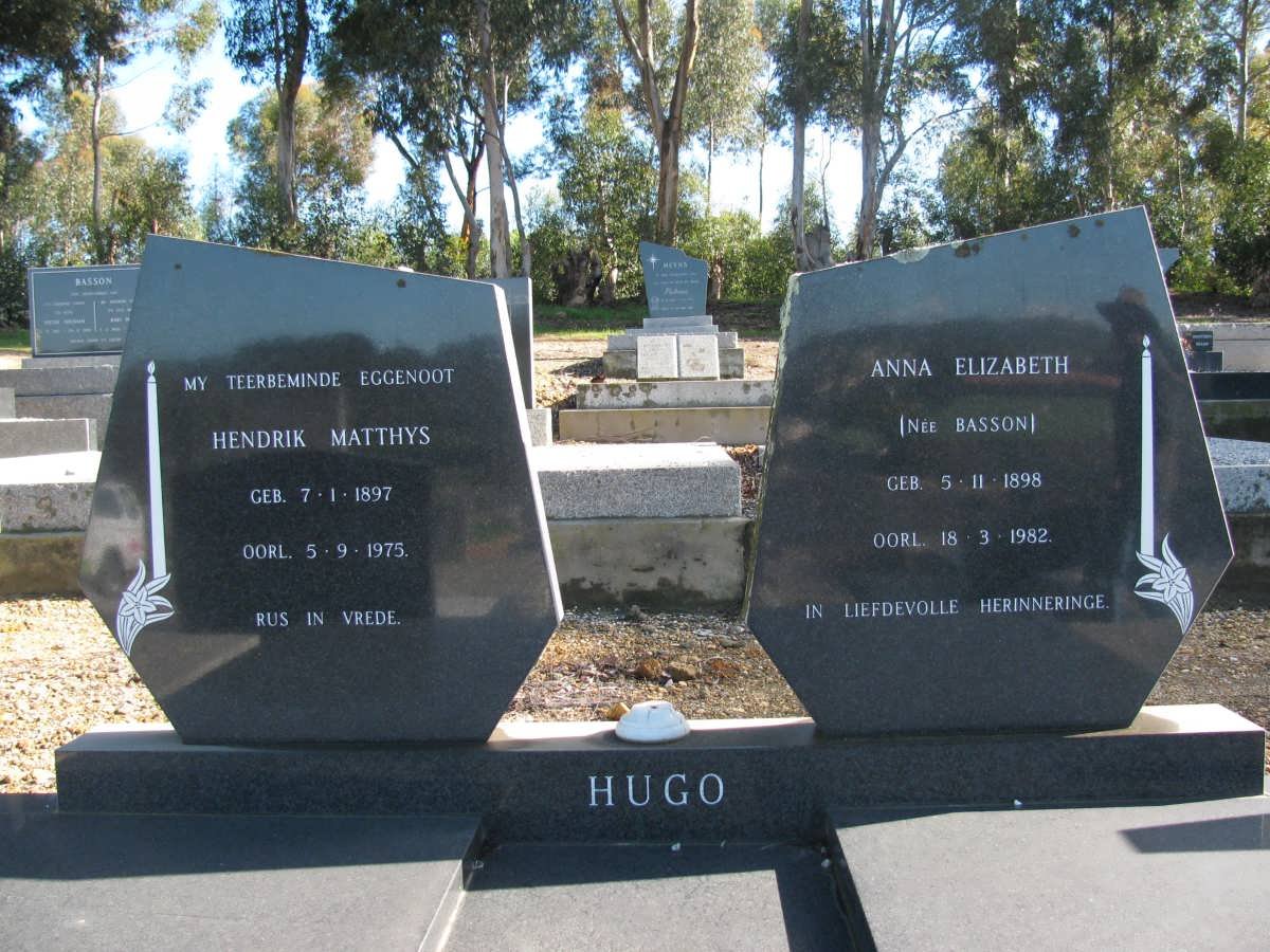 HUGO Hendrik Matthys 1897-1975 &amp; Anna Elizabeth BASSON 1898-1982