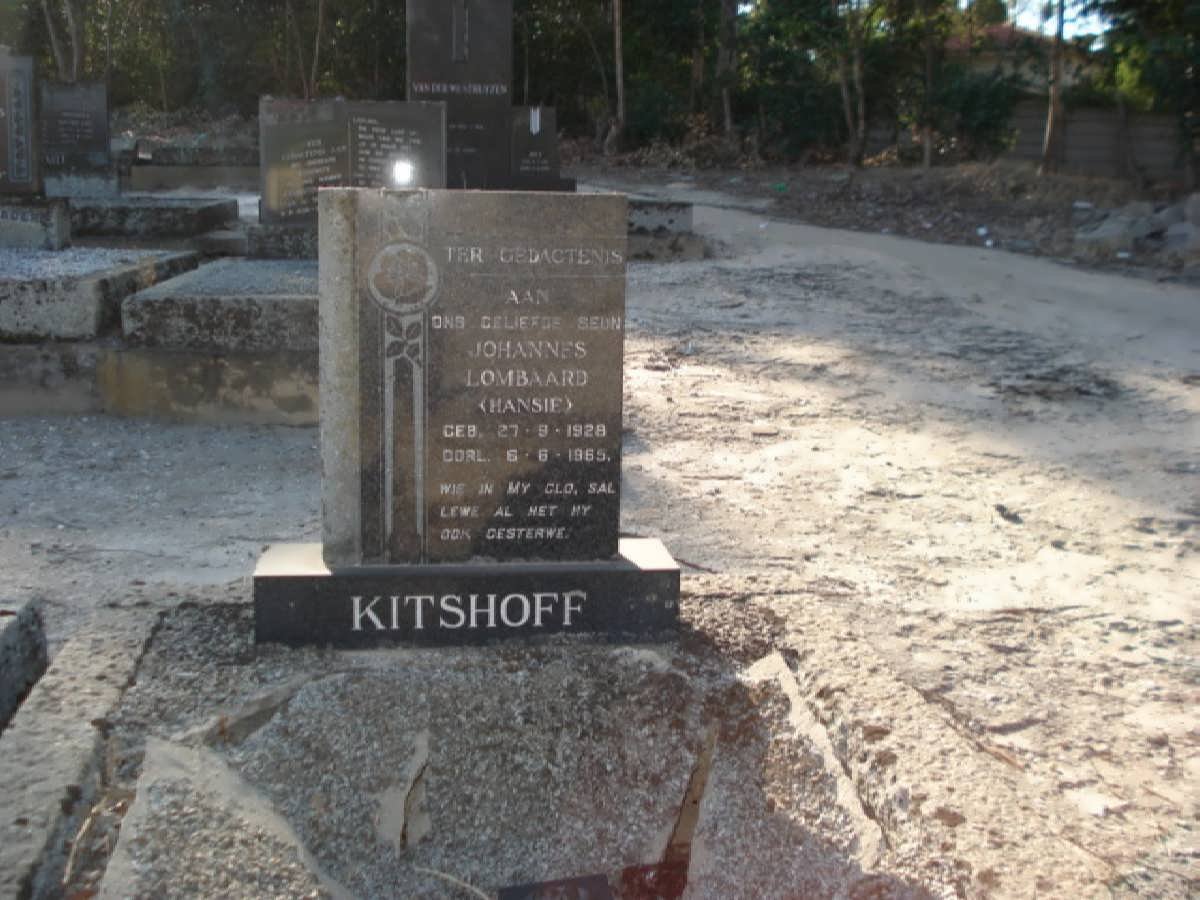 KITSHOFF Johannes Lombard 1928-1965