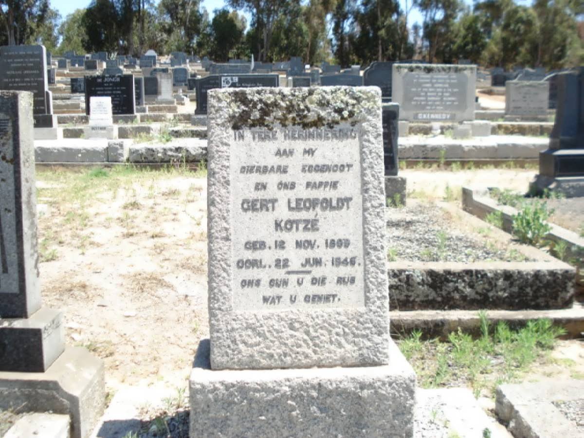 KOTZE Gert Leopoldt 1899-1946