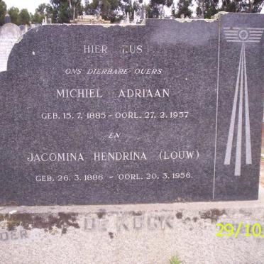 KOCK Michiel Adriaan, de 1885-1957 &amp; Jacomina Hendrina LOUW 1886-1956