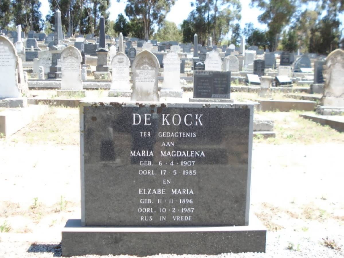 KOCK Maria Magdalena, de 1907-1985 :: DE KOCK Elzabé Maria 1896-1987