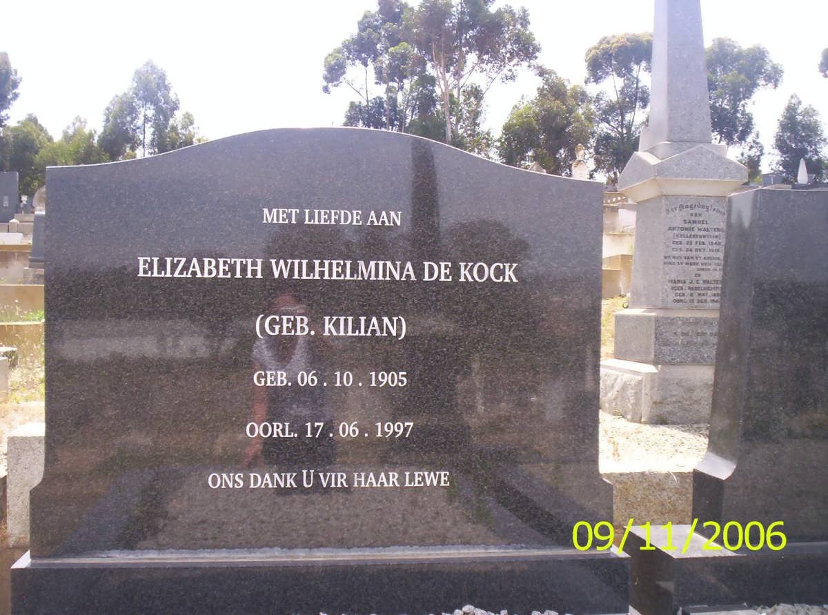KOCK Elizabeth Wilhelmina, de nee KILLIAN 1905-1997