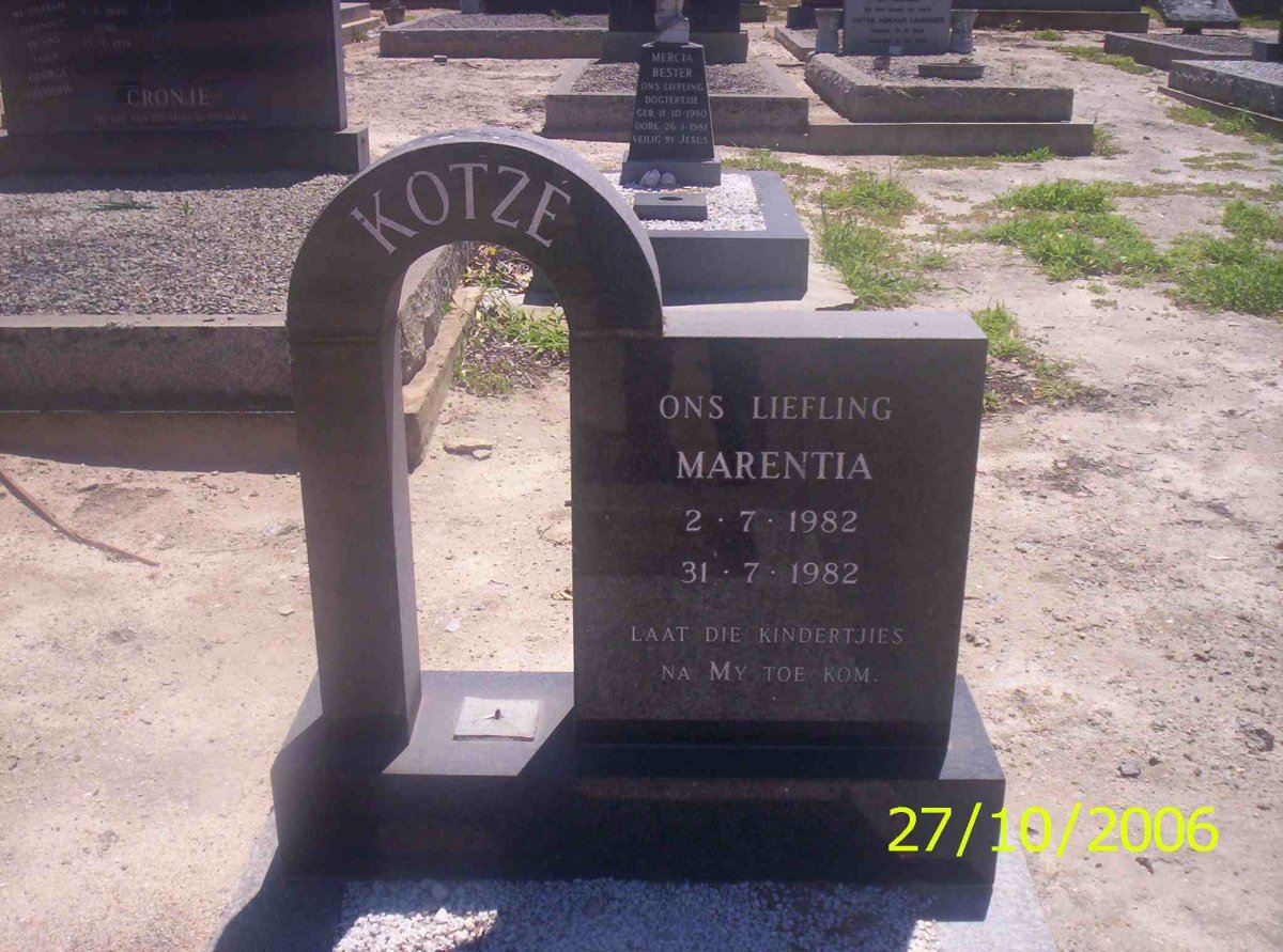 KOTZÉ Marentia 1982-1982