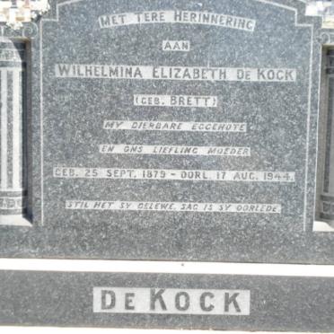 KOCK Wilhelmina Elizabeth, de nee BRETT 1879-1944