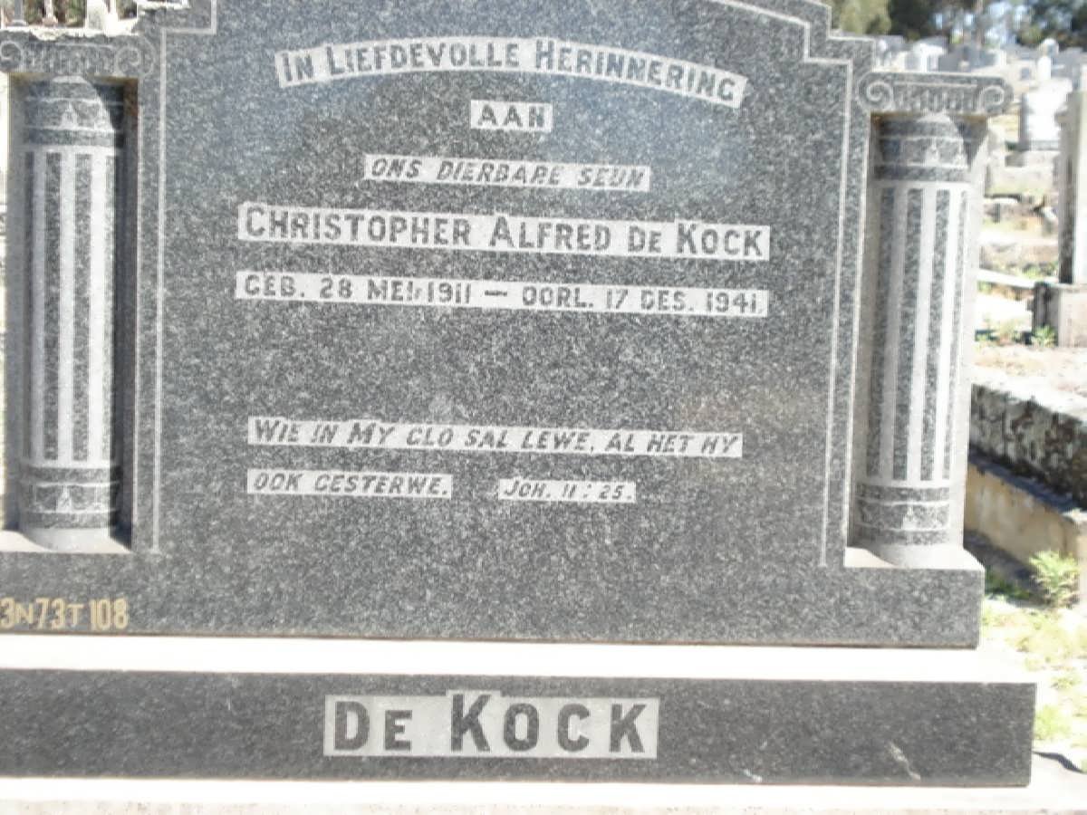 KOCK Christopher Alfred, de 1911-9141